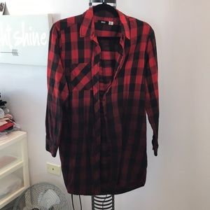 Urban Outfitters BDG Red Ombré Plaid Shirt